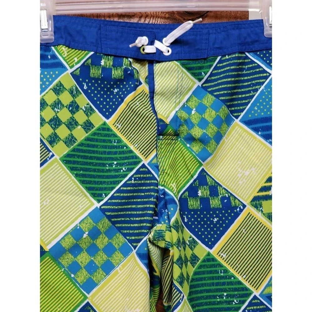 OP Boys Swim Trunks Size XL 14/16 Really Royal Pattern Blue Ocean Pacific